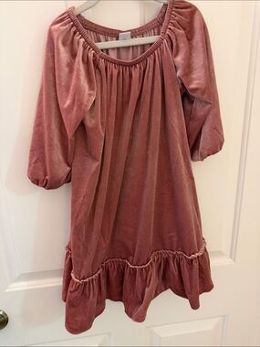 Old Navy Girls Velvet Dress in Dusty Rose Pink